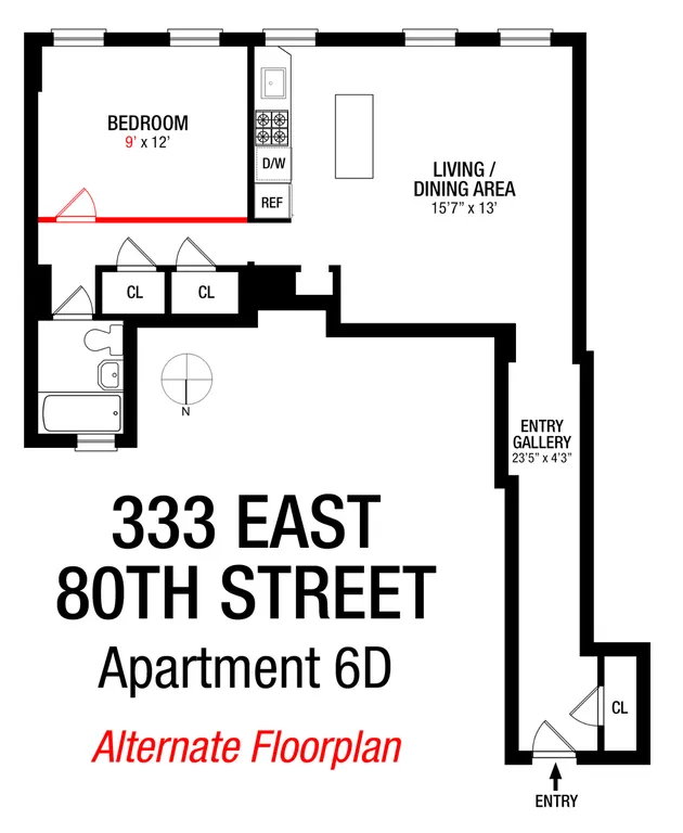 333 East 80th Street, 6D | floorplan | View 8