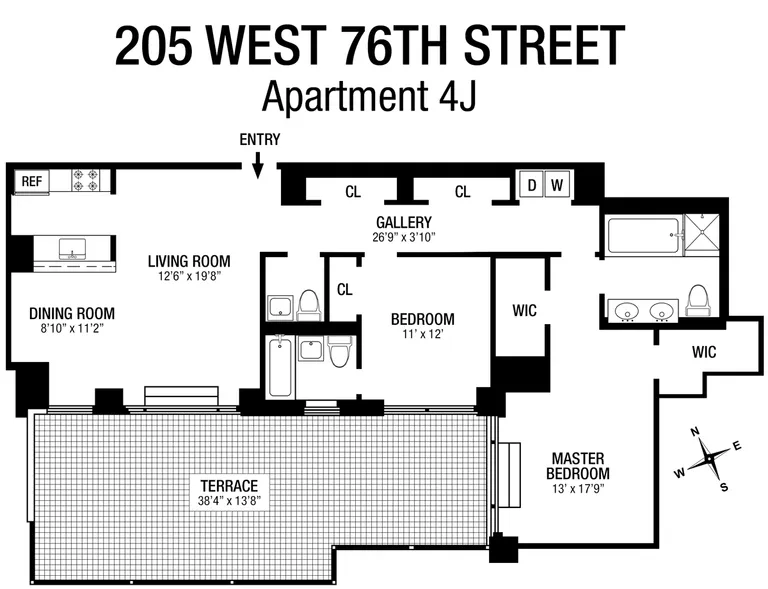 205 West 76th Street, 4J | floorplan | View 16