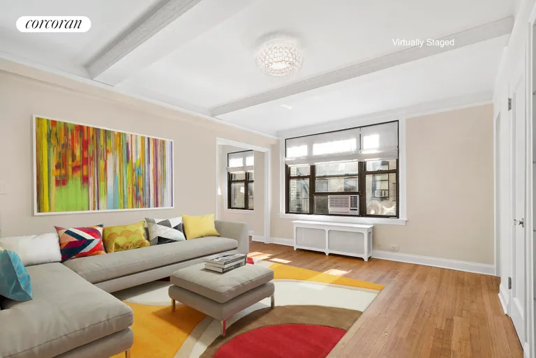 New York City Real Estate | View 12 East 97th Street, 6A | Virtually Staged Living Room | View 3