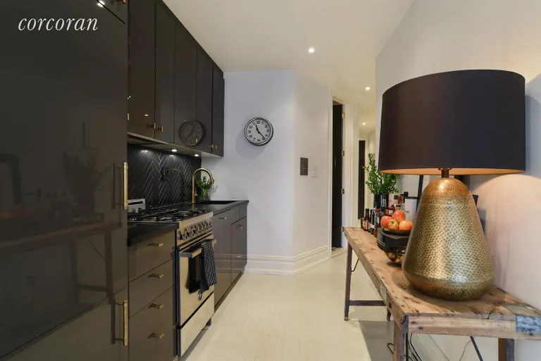 New York City Real Estate | View 749 Union Street, 3L | Bespoke kitchen w/ honed herringbone black marble  | View 3