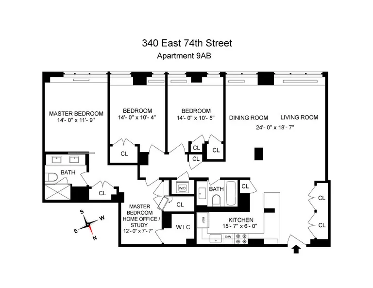 340 East 74th Street, 9AB | floorplan | View 11