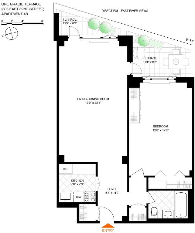 1 Gracie Terrace, 4B | floorplan | View 8