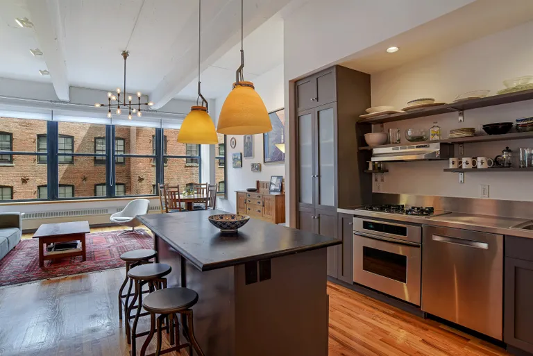 New York City Real Estate | View 1 Main Street, 5G | Kitchen / Living Room | View 2
