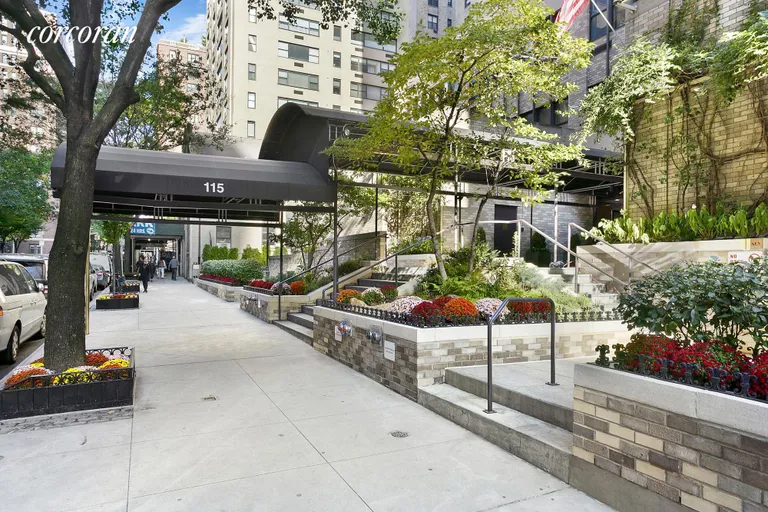 New York City Real Estate | View 115 East 87th Street, 19B | Entrance to Carnegie Tower  Always Landscaped | View 6