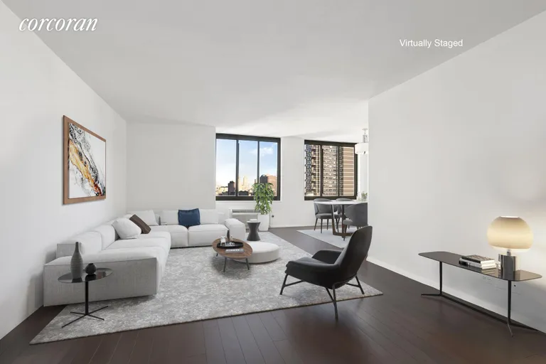New York City Real Estate | View 115 East 87th Street, 19B | Virtual Living Room | View 8
