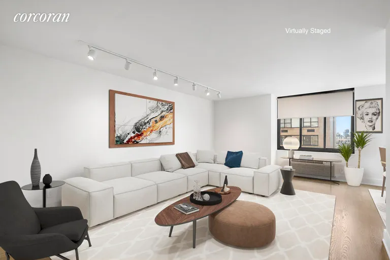 New York City Real Estate | View 115 East 87th Street, 18B | Living Room - virtual staging | View 3