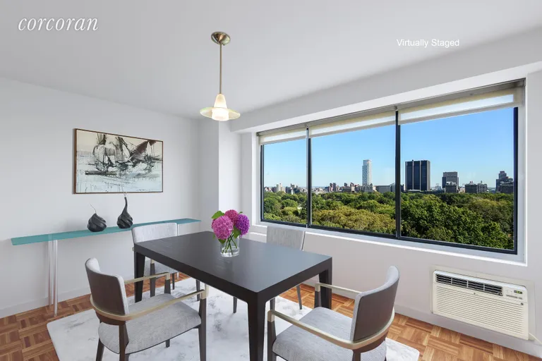 New York City Real Estate | View 372 Central Park West, 14D | Dining Room with Full Park View | View 3