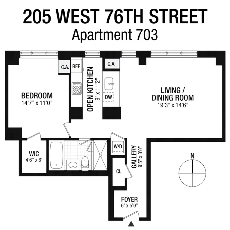 205 West 76th Street, 703 | floorplan | View 10