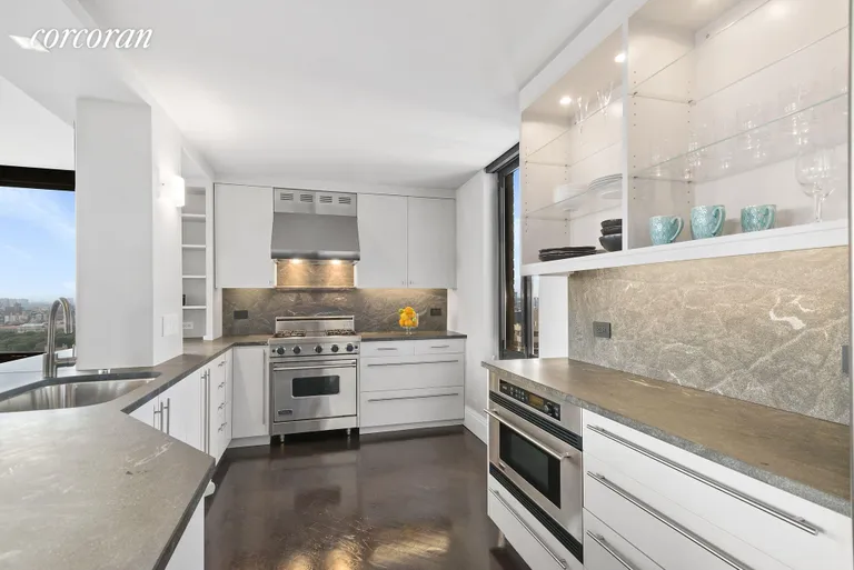 New York City Real Estate | View 115 East 87th Street, 38C | Entertaining in the Kitchen w/additional North wnd | View 6