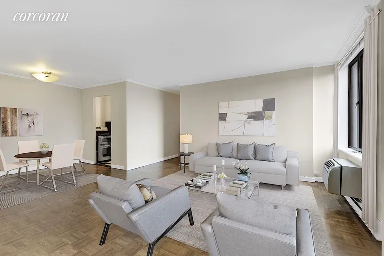 New York City Real Estate | View 1619 Third Avenue, 22D | Living Room and Dining Area | View 3