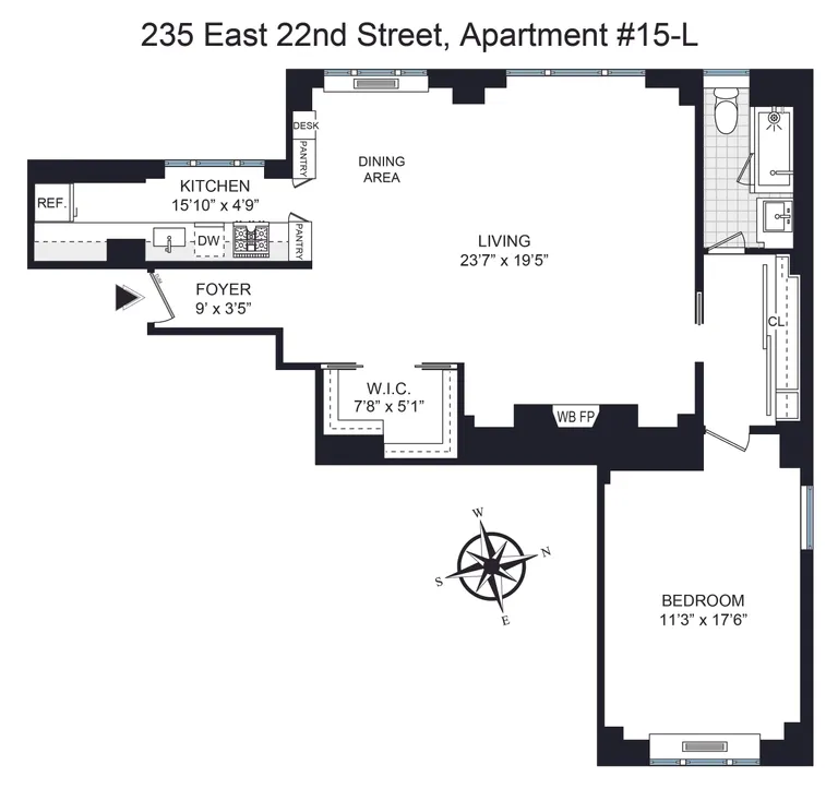 235 East 22Nd Street, 15L | floorplan | View 7