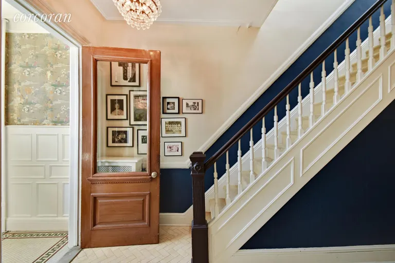 New York City Real Estate | View 323 Vanderbilt Street | Gracious entry foyer with herringbone tiles  | View 5