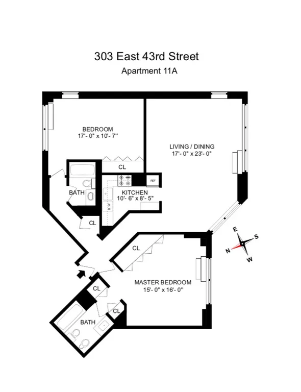 303 East 43rd Street, 11-A | floorplan | View 10