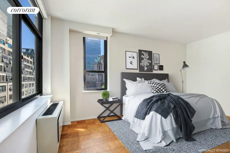 New York City Real Estate | View 303 East 43rd Street, 11-A | Virtually Staged 2nd Bedroom | View 6