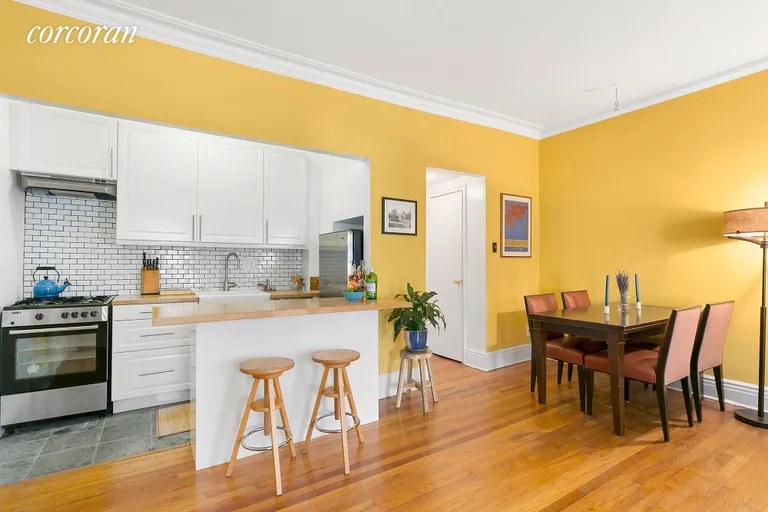 New York City Real Estate | View 24 8th Avenue, 4B | Newly renovated kitchen with breakfast bar! | View 2