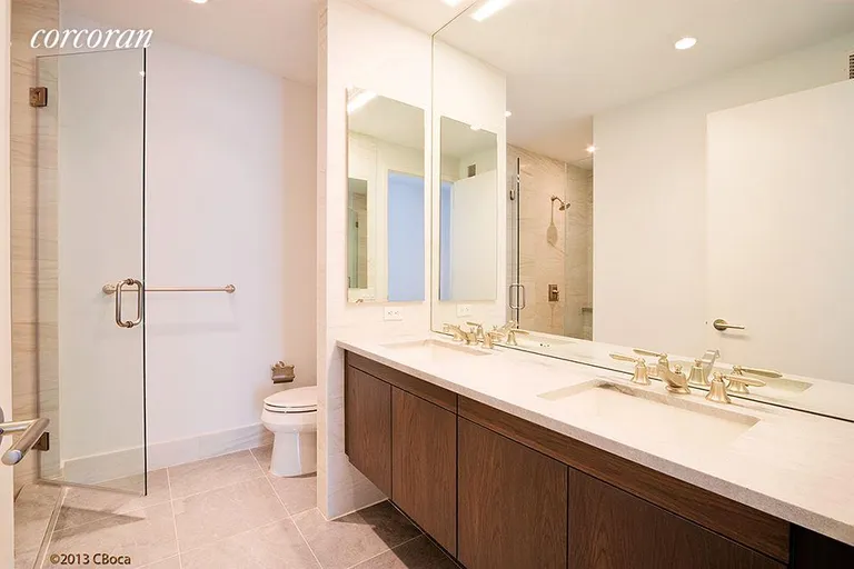New York City Real Estate | View 333 East 91st Street, 19D | En-suite Master Bathroom with double vanity | View 6