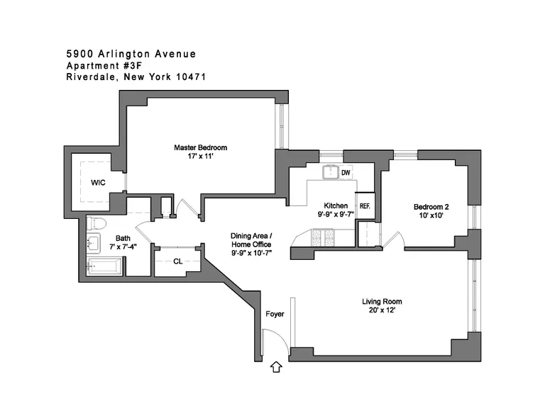 5900 Arlington Avenue, 3F | floorplan | View 13