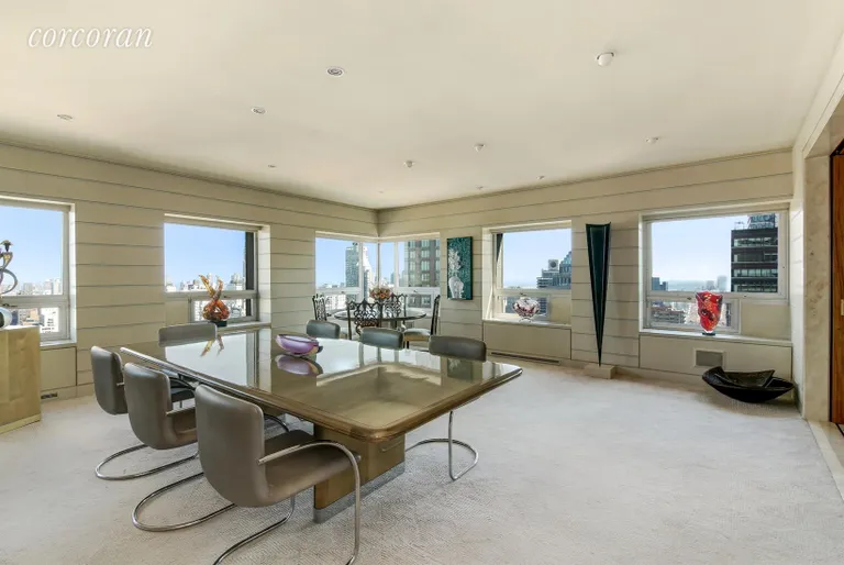 New York City Real Estate | View 500 Park Avenue, 37 | Dining Room w NE Park Views | View 6