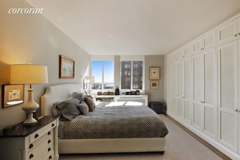New York City Real Estate | View 333 Rector Place, PH6S | Master Bedroom with River Views | View 5