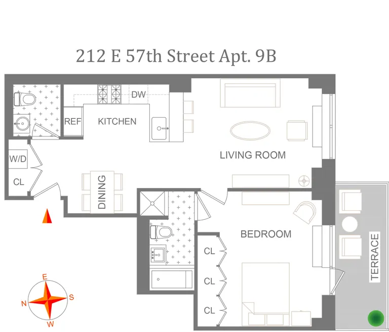 212 East 57th Street, 9B | floorplan | View 7