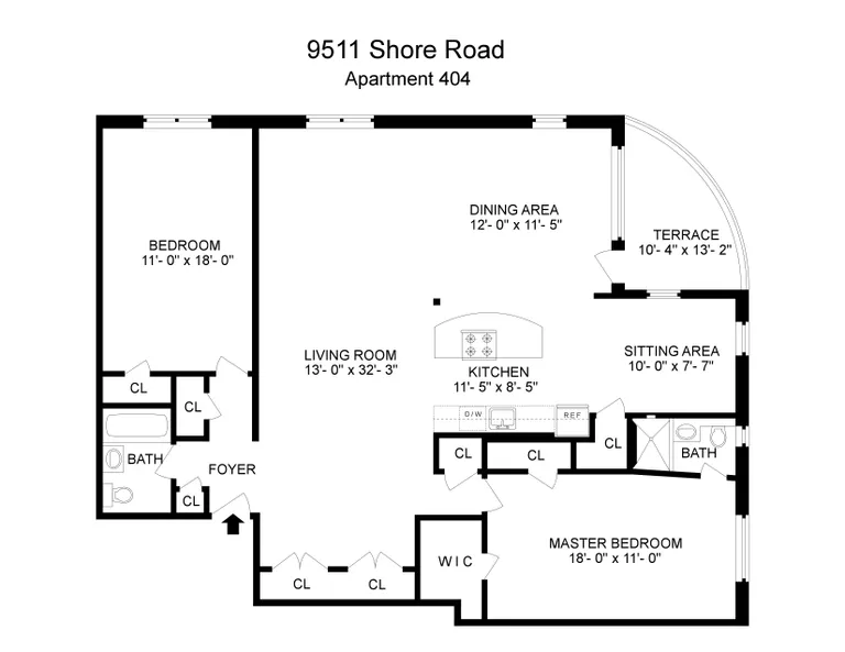 9511 Shore Road, 404 | floorplan | View 8