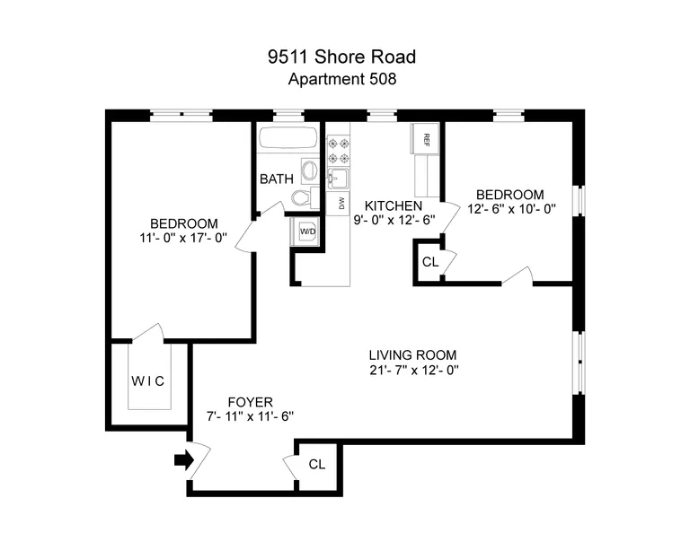 9511 Shore Road, 508 | floorplan | View 5