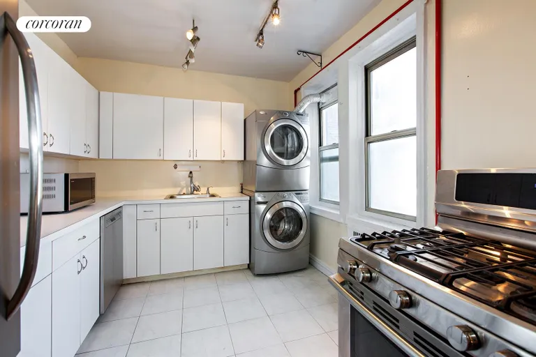 New York City Real Estate | View 40 Tehama Street, 4C | Large windowed kitchen with w/d and space to dine | View 2