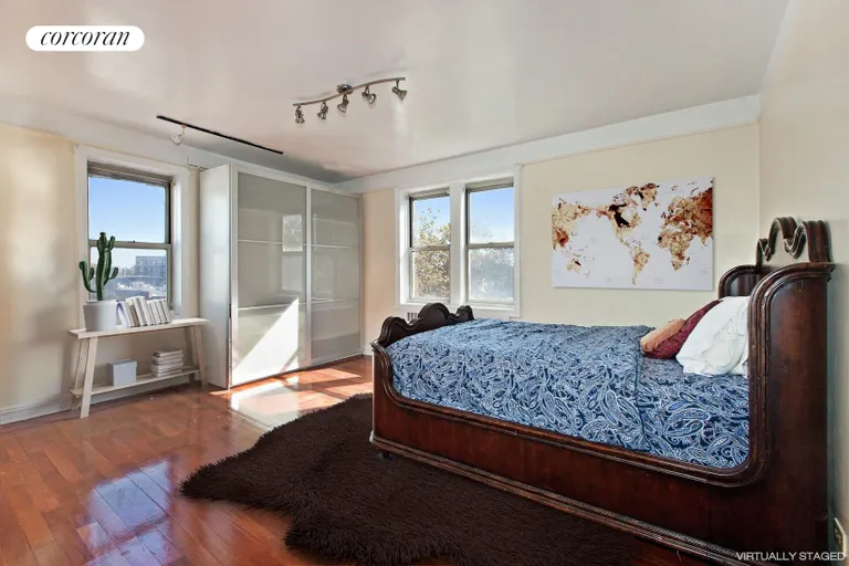 New York City Real Estate | View 40 Tehama Street, 4C | Master bedroom w/ 2 exposures | View 3
