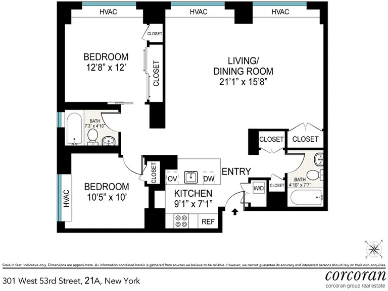 301 West 53rd Street, 21A | floorplan | View 7