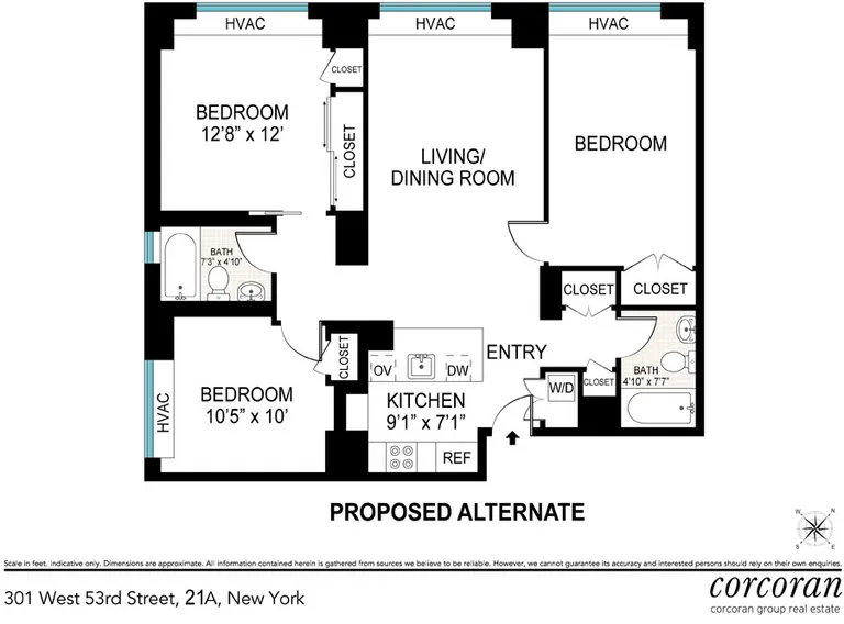 301 West 53rd Street, 21A | floorplan | View 8