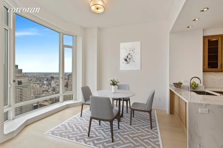 New York City Real Estate | View 30 Park Place, 55A | Virtually Staged Dining Room | View 4