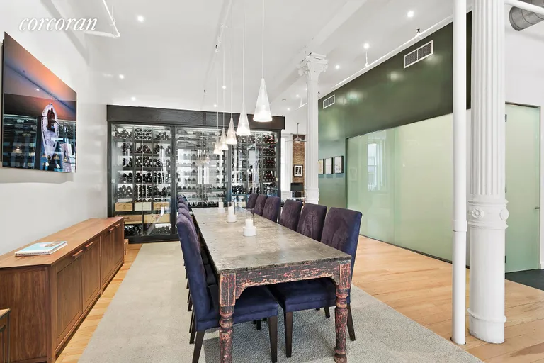 New York City Real Estate | View 15 Mercer Street, 3 | Dining Area and Wine Cabinet | View 5