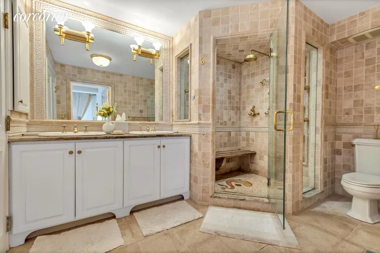New York City Real Estate | View 135 East 54th Street, 16K | Master Bathroom with Steam Shower | View 6