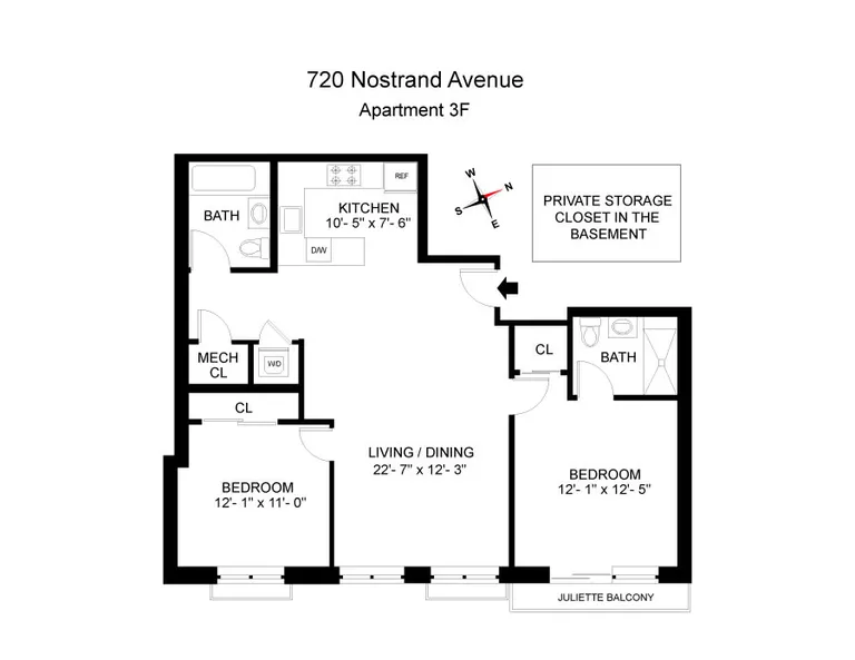 720 Nostrand Avenue, 3F | floorplan | View 8