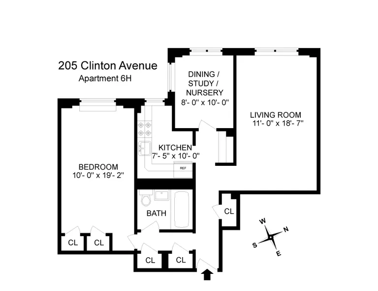 205 Clinton Avenue, 6H | floorplan | View 7