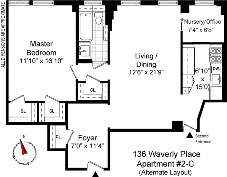 136 Waverly Place, 2C | floorplan | View 9