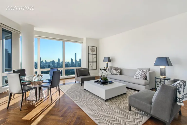 New York City Real Estate | View 25 Columbus Circle, 54B | Living Room | View 2