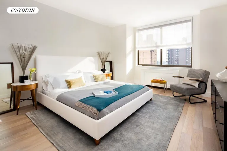 New York City Real Estate | View 389 East 89th Street, 28C | Master Bedroom East River Views | View 4