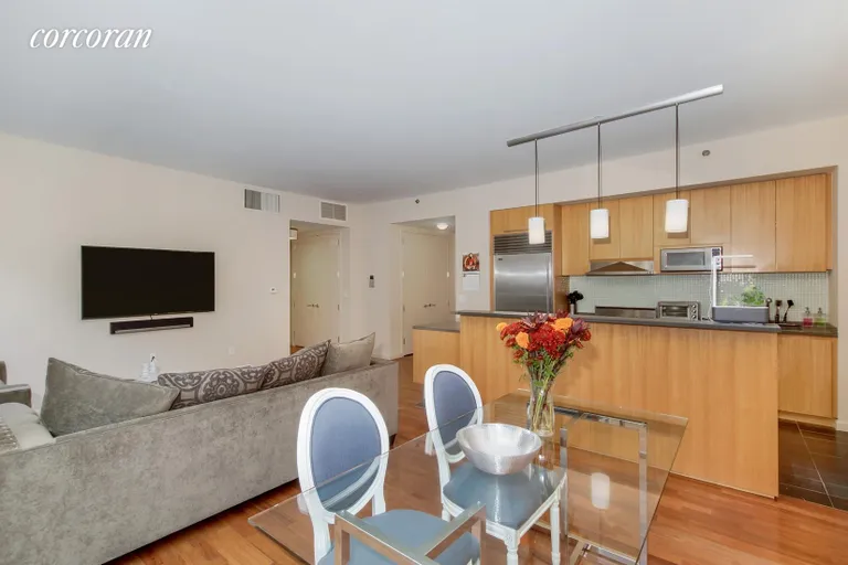 New York City Real Estate | View 505 Greenwich Street, 3B | Kitchen / Living Room | View 2