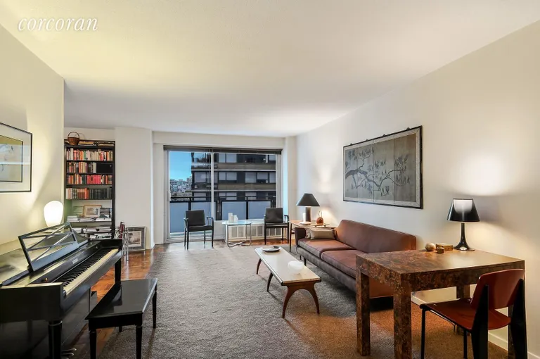 New York City Real Estate | View 300 East 40th Street, 18J | Spacious south-facing living room with balcony | View 3
