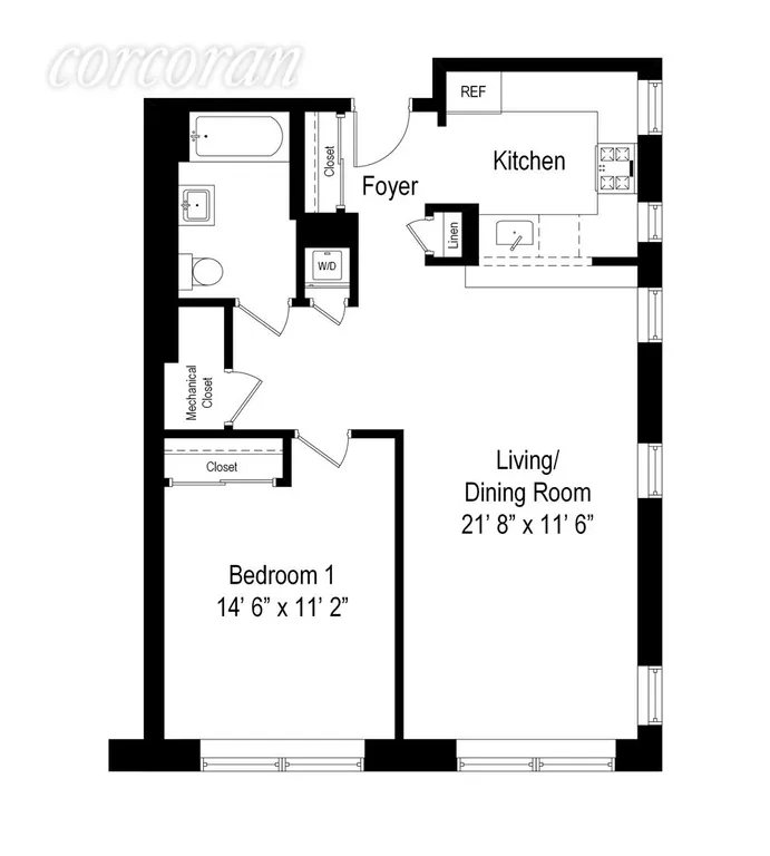 New York City Real Estate | View 318 Knickerbocker Avenue, 2A | Floor Plan | View 5