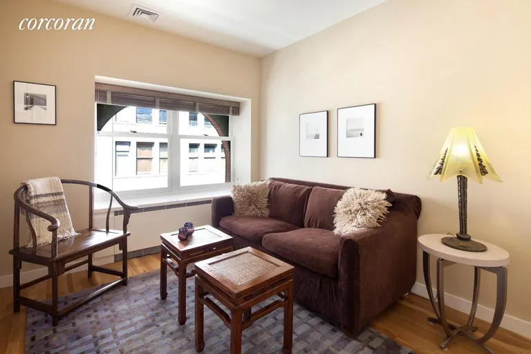 New York City Real Estate | View 90 Hudson Street, 7A | Office, Bedroom with Arched window facing North | View 6