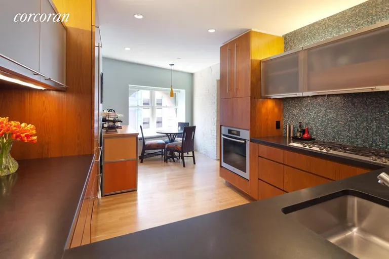 New York City Real Estate | View 90 Hudson Street, 7A | West Windowed Eat In Kitchen | View 3
