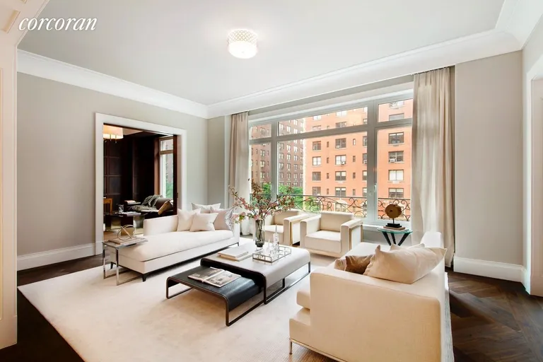 New York City Real Estate | View 1110 Park Avenue, C | Formal Living Room with Full Park Avenue Frontage  | View 2