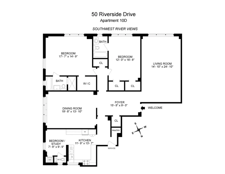 50 Riverside Drive, 10D | floorplan | View 17