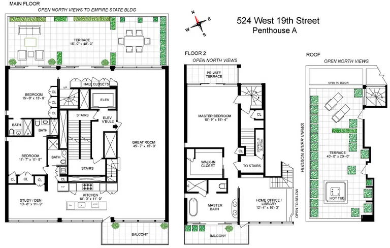 524 West 19th Street, PH | floorplan | View 15