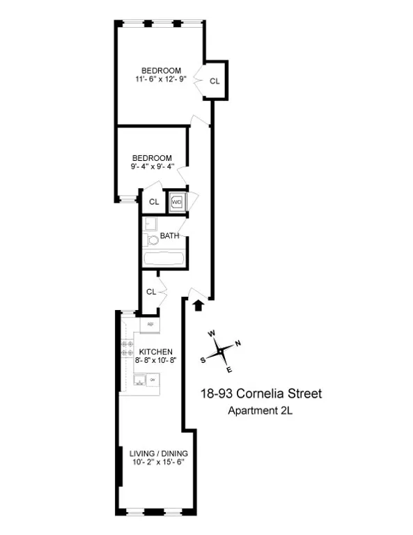 18-93 Cornelia Street, 2L | floorplan | View 6