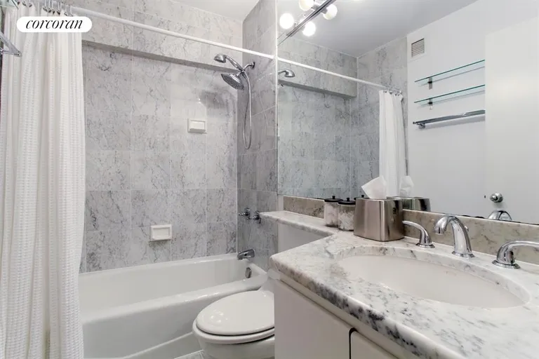 New York City Real Estate | View 45 East 25th Street, 18D | Carerra marble bath | View 4