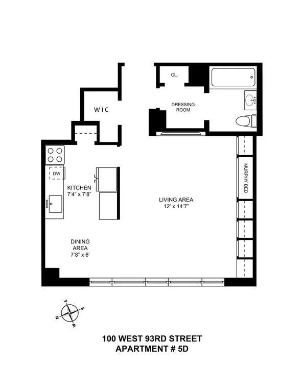 100 West 93rd Street, 5D | floorplan | View 8