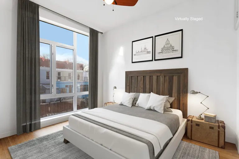 New York City Real Estate | View 13 Melrose Street, 2B | Bedroom overlooking the backyard | View 3